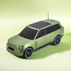 SUV-style Bluetooth speaker with solar charging and FM radio, H@F F-119, super bass portable desk setup accessory.