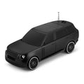 Black SUV-style Bluetooth speaker with solar charging and FM radio, H@F F-119, super bass desk setup accessory.