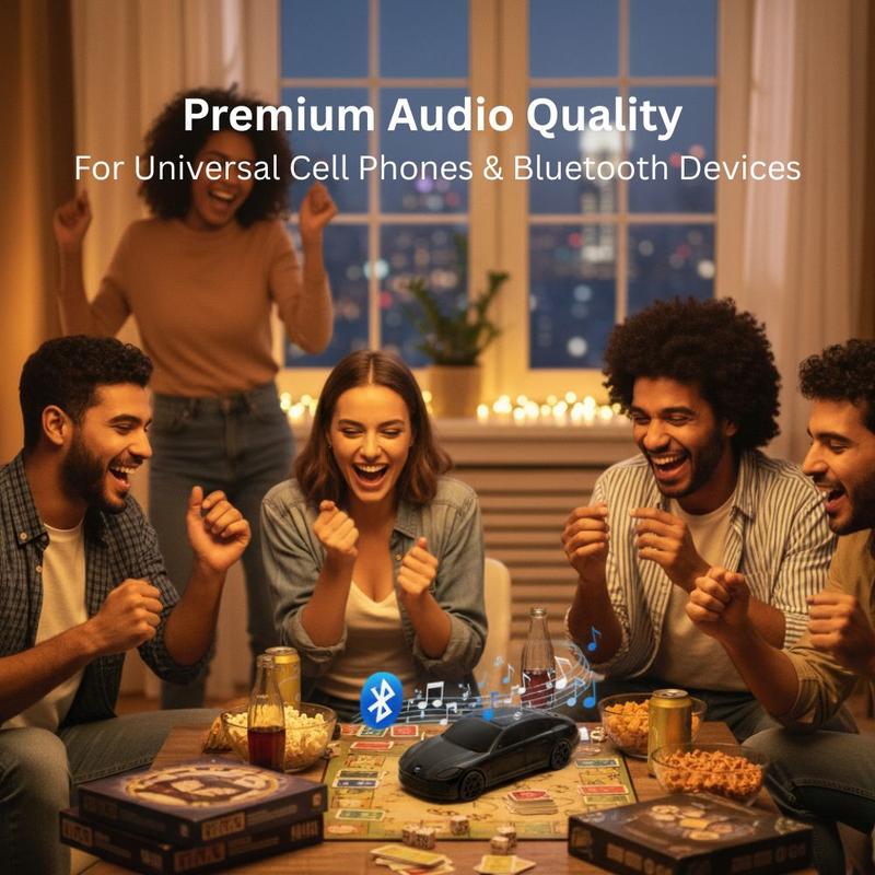 H@F F-138 grand touring sports car Bluetooth speaker, luxury portable wireless audio for desk setup decor.