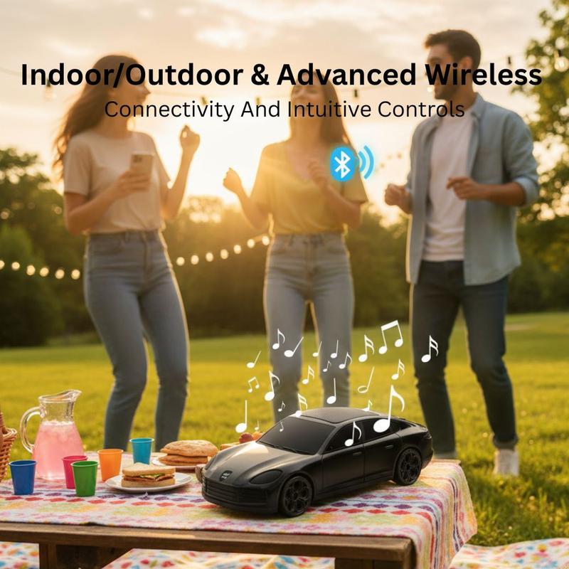 H@F F-138 grand touring sports car Bluetooth speaker, luxury portable wireless audio desk setup accessory.