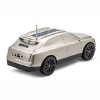 Luxury car replica Bluetooth speaker with solar panel charging, H@F F-68, robust stereo bass desk setup accessory.