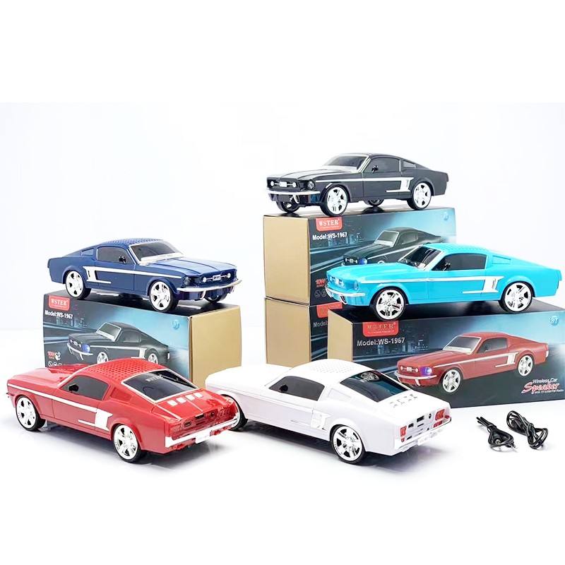 Classic Mustang GT car replica Bluetooth speaker with LED lights, WSTER WS-1967, retro desk setup accessory