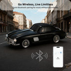 Classic roadster car Bluetooth speaker with LED lights, WSTER WS-300SL, portable hi-fi desk setup accessory.