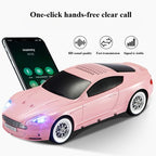 Compact modern car-style Bluetooth speaker with LED lights, WSTER WS-593, portable desk setup accessory.