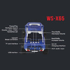 WSTER WS-X65 monster truck Bluetooth speaker with LED lights, engine sound effect, FM/TF/USB man cave decor