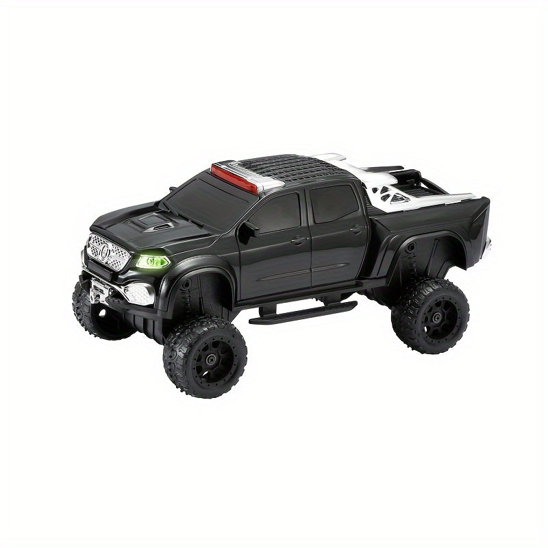 Black monster truck Bluetooth speaker with LED headlights, WSTER WS-X65, engine sound man cave desk decor.