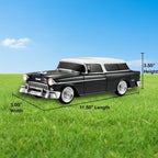 Vintage vinyl roof classic car Bluetooth speaker with LED automobile lights, WSTER WS-1955 retro desk decor.