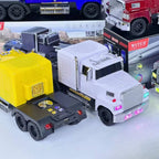WSTER WS-570 semi truck Bluetooth speaker with LED lights, loud sound and FM radio, man cave desk decor.