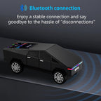 Cybertruck-style cybercar Bluetooth speaker with LED lights and FM radio, WSTER WS-580, loud bass desk decor
