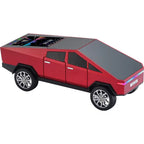 Red Cybertruck-style Bluetooth speaker with LED lights, FM radio and loud bass, WSTER WS-580 desk decor.