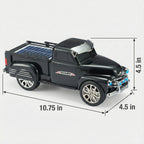Off-road truck style Bluetooth speaker with solar charging, LED headlights and moving wheels, WSTER WS-695.