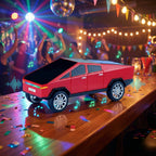 Futuristic cybercar Bluetooth speaker with solar charging, LED lights and FM radio, WSTER WS-699 desk decor.