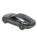 Black luxury grand tourer car Bluetooth speaker X-701, solar powered portable wireless audio desk setup accessory.