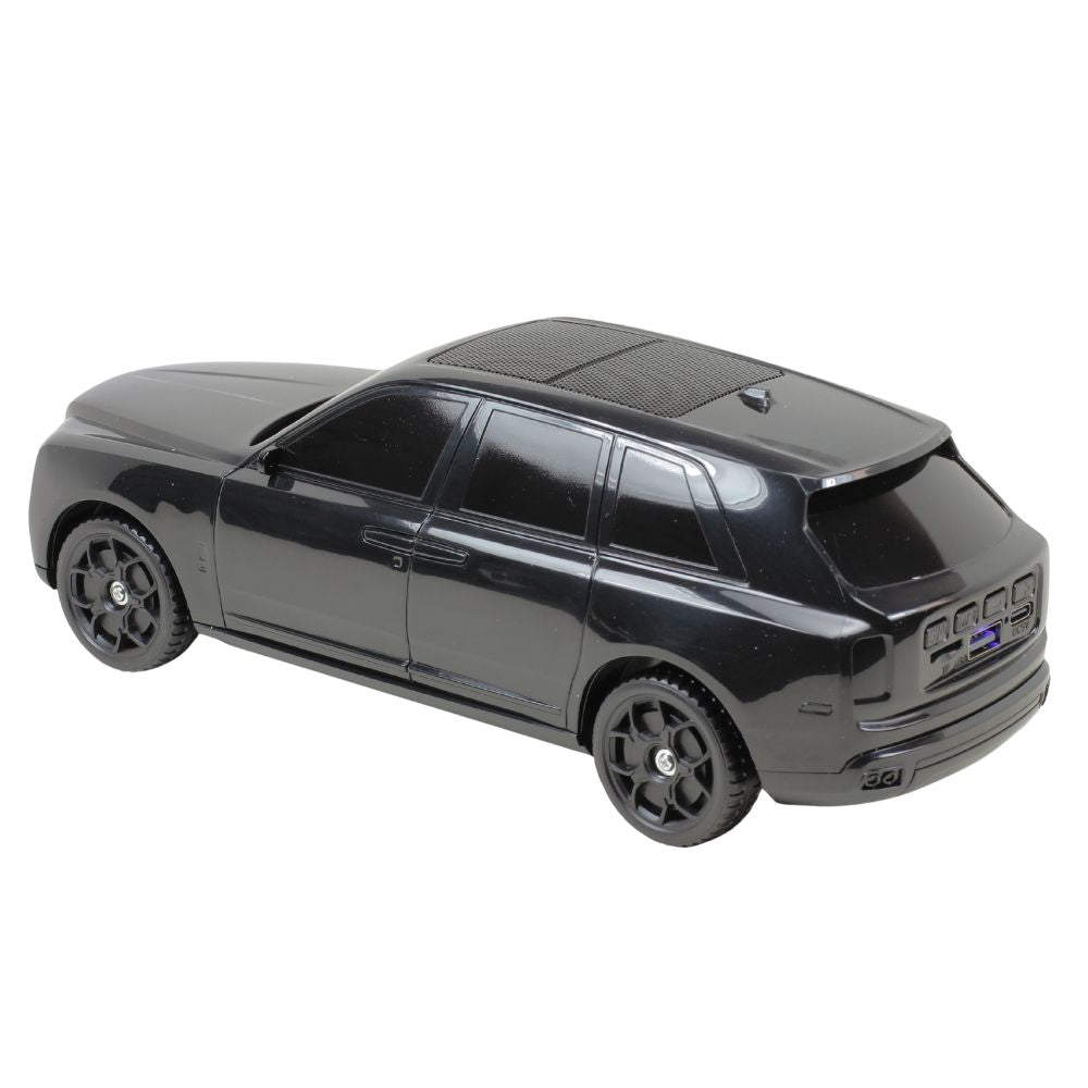 Black luxury SUV style Bluetooth speaker X-702, portable wireless audio desk setup accessory for car guys.