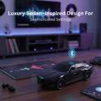 X-703 sport car Bluetooth speaker, solar powered portable wireless audio, desk setup accessory for car guys.