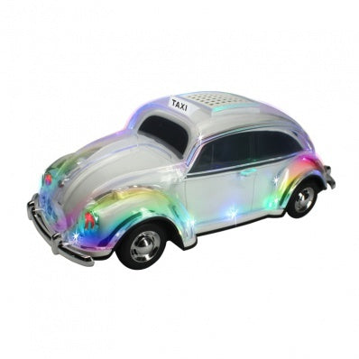 White Beetle-style taxi car Bluetooth speaker, WSTER WS-1937, classic car replica desk setup accessory.